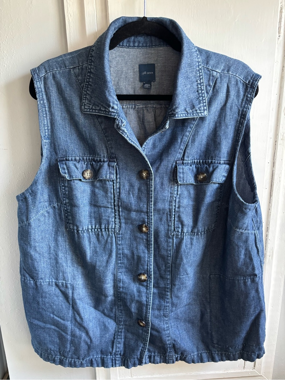 J. Jill Denim Utility Vest - Cotton/Linen blend